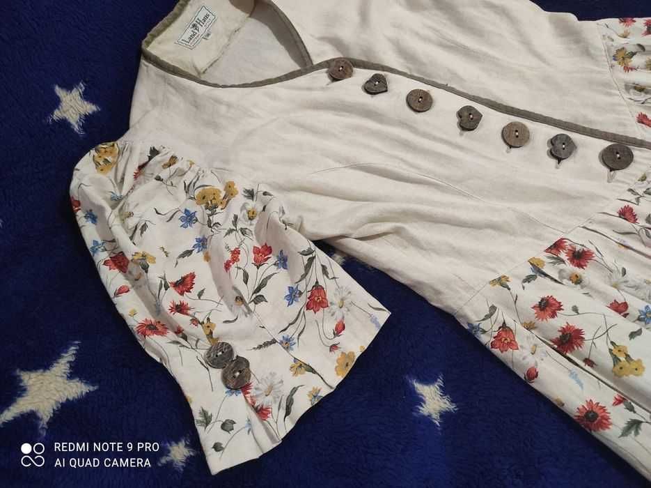 Landhaus austria style Платье из льна в цветочный принт, розмір 38