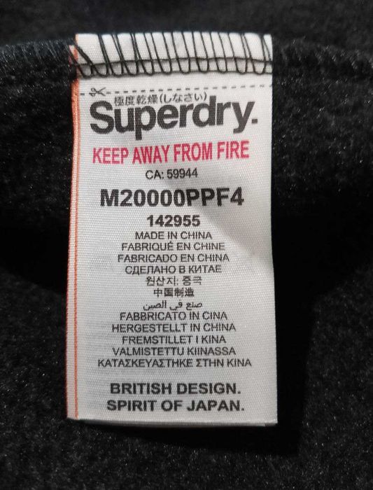 Мужское зип-худи "Superdry". Оригинал. Новое. Серого цвета. Размер L.