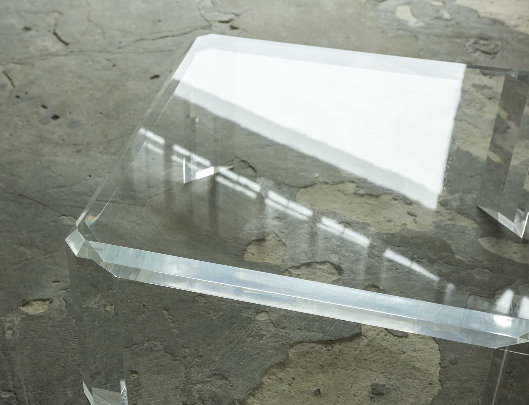 Stolik kawowy akrylowy pleksi plexi pleksa design vintage lata 60 70