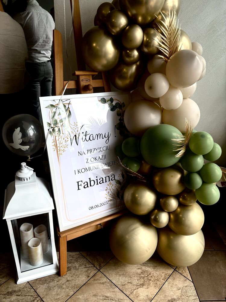 Ścianki balonowe ścianka balonowa balony dekoracja przyjecia komunia
