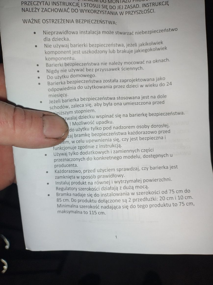 Bramka zabezpieczająca na schody