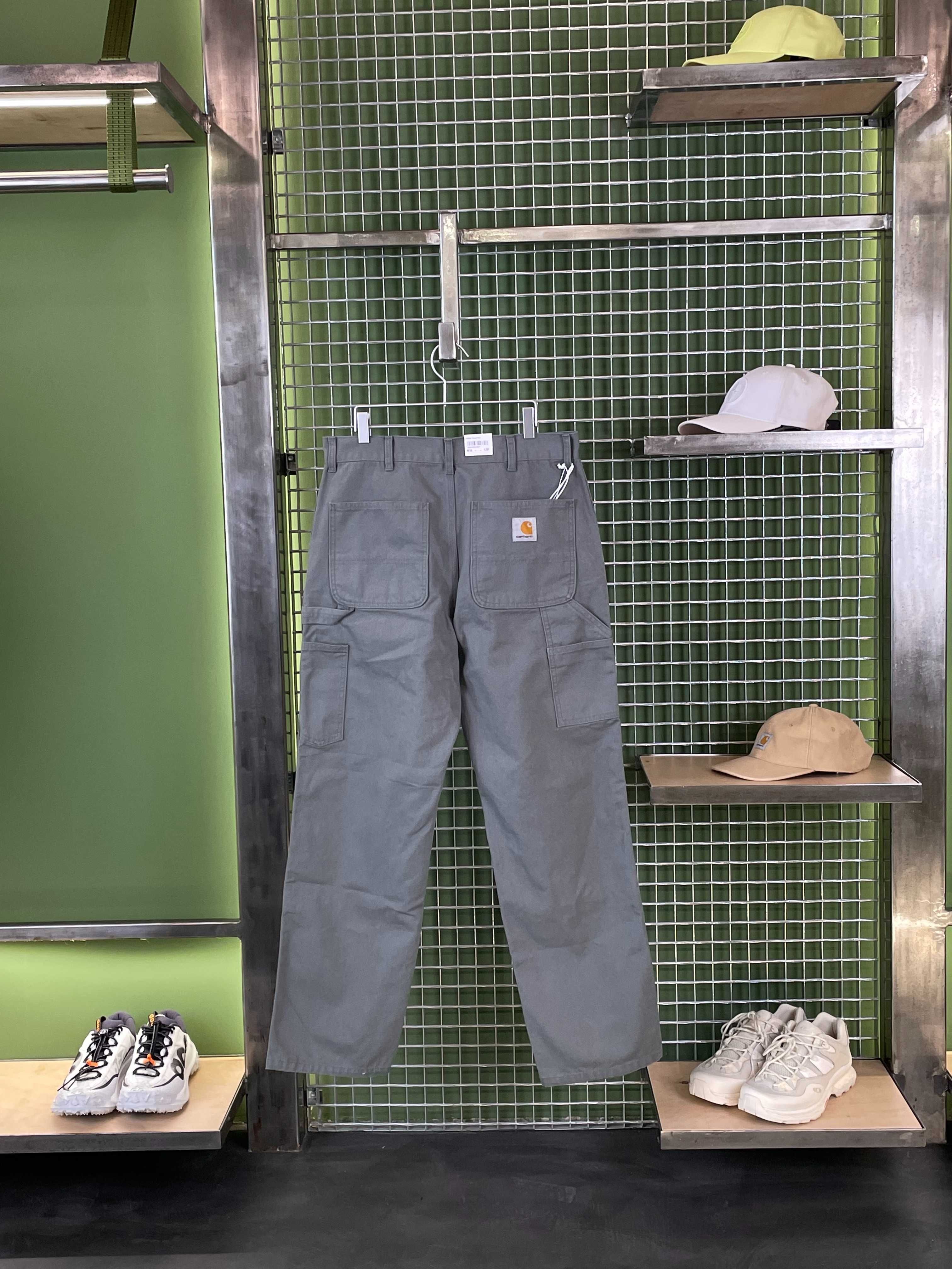 Брюки Carhartt WIP Double Knee Pants Dearborn Canvas Rinsed Green