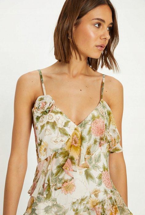 Sukienka koktajlowa Oasis boho do połowy łydki r. XL