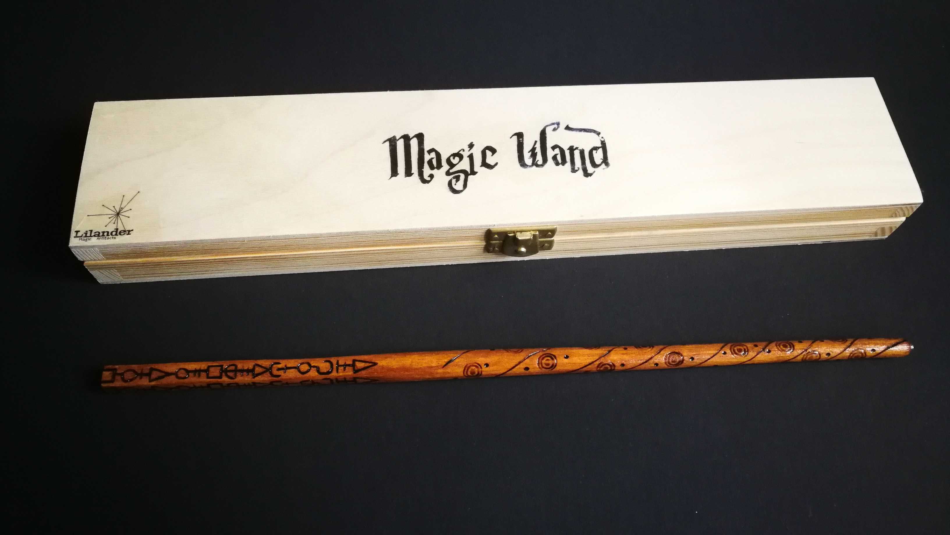 Różdżka Syriusz Sirius Black 34cm drewniana hand made w pudełku Harry