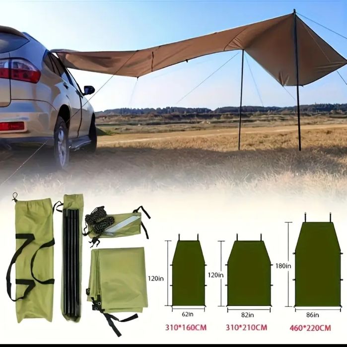 Markiza do samochodu 440x200 UV tarp żagiel zielony