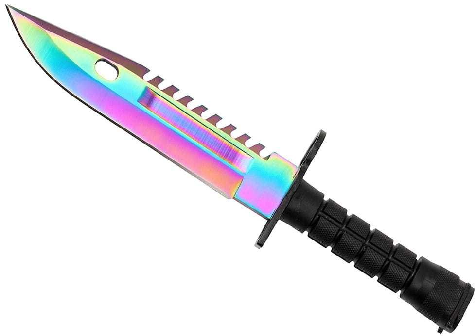 Bagnet m9 CS:GO Rainbow Fade Nóż Taktyczny Survivalowy Wojskowy z Piłą