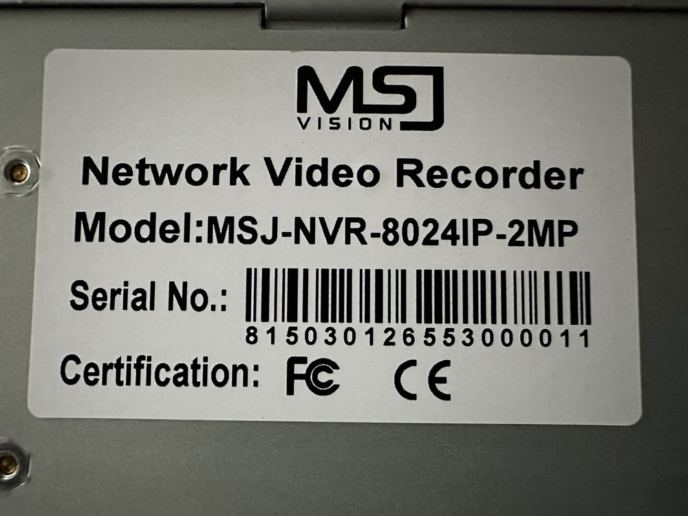Zestaw 4 kamer 3M IP + rejestrator cyfrowy firmy MSJ, monitoring video