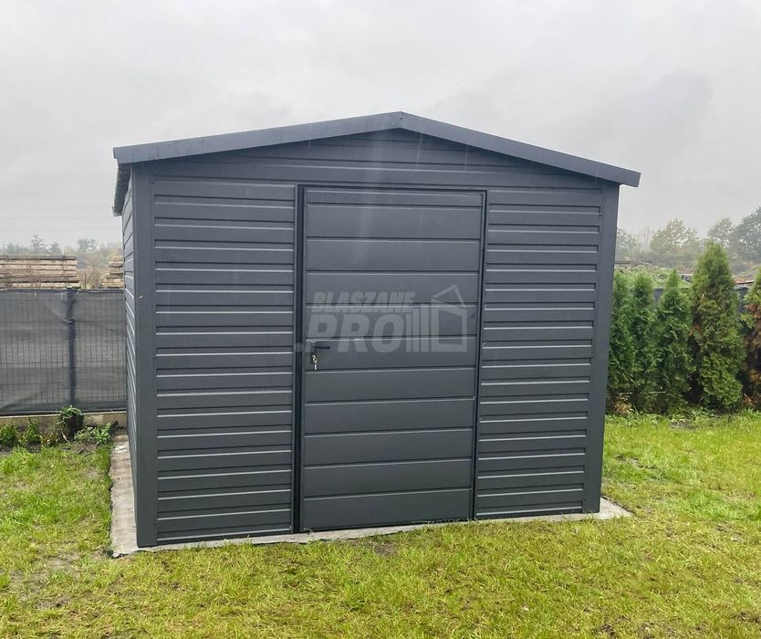 Domek Ogrodowy 3x3  Dach dwuspadowy Blachodachówka Antracyt GP237