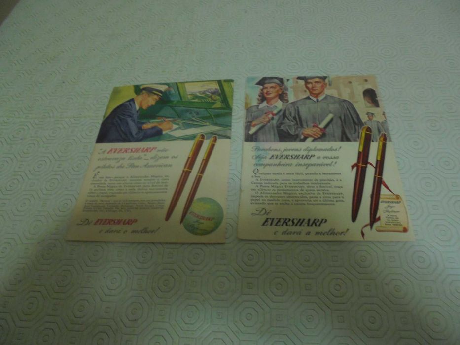 Publicidades de Canetas Eversharp dos anos 40 todas diferentes