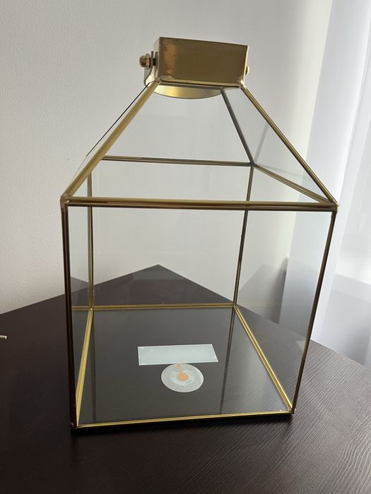 Zloty lampion szklany latarnia home&you