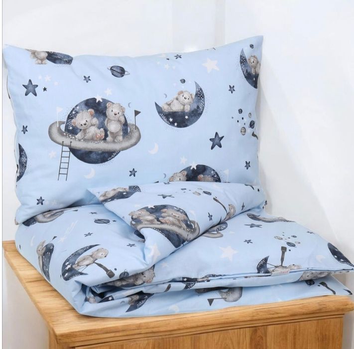 Nowa dziecięca pościel do łóżeczka Błękitne misie