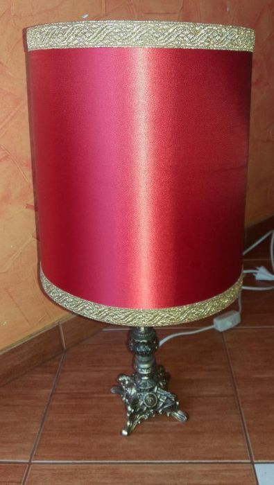 stara mosiężna lampka z abażurem, Niemcy