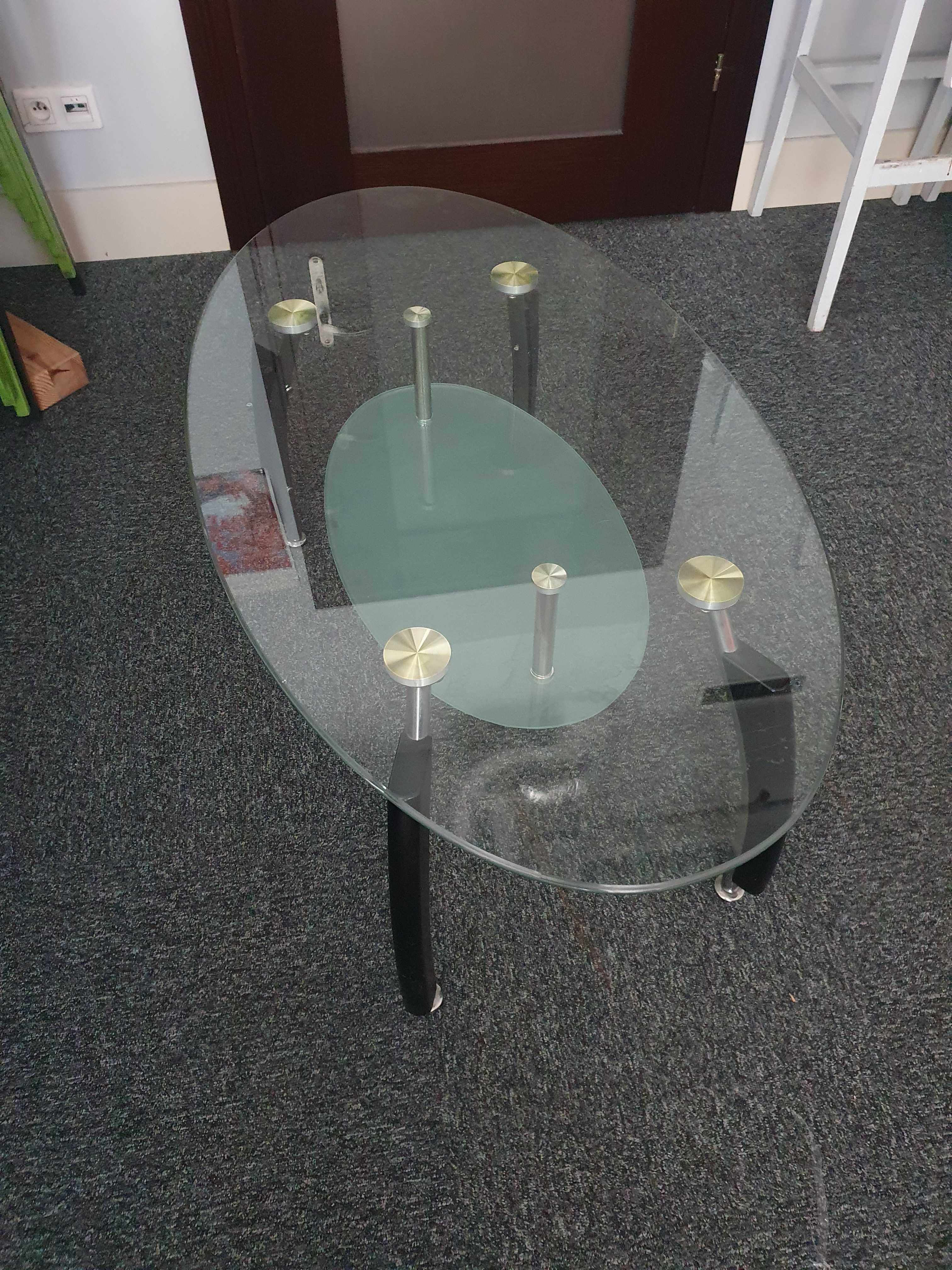 stolik kawowy okrągły szklany owalny