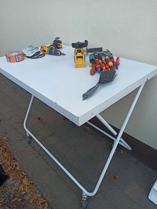 Stół roboczy warsztatowy metalowy składany+Gratis Lampa