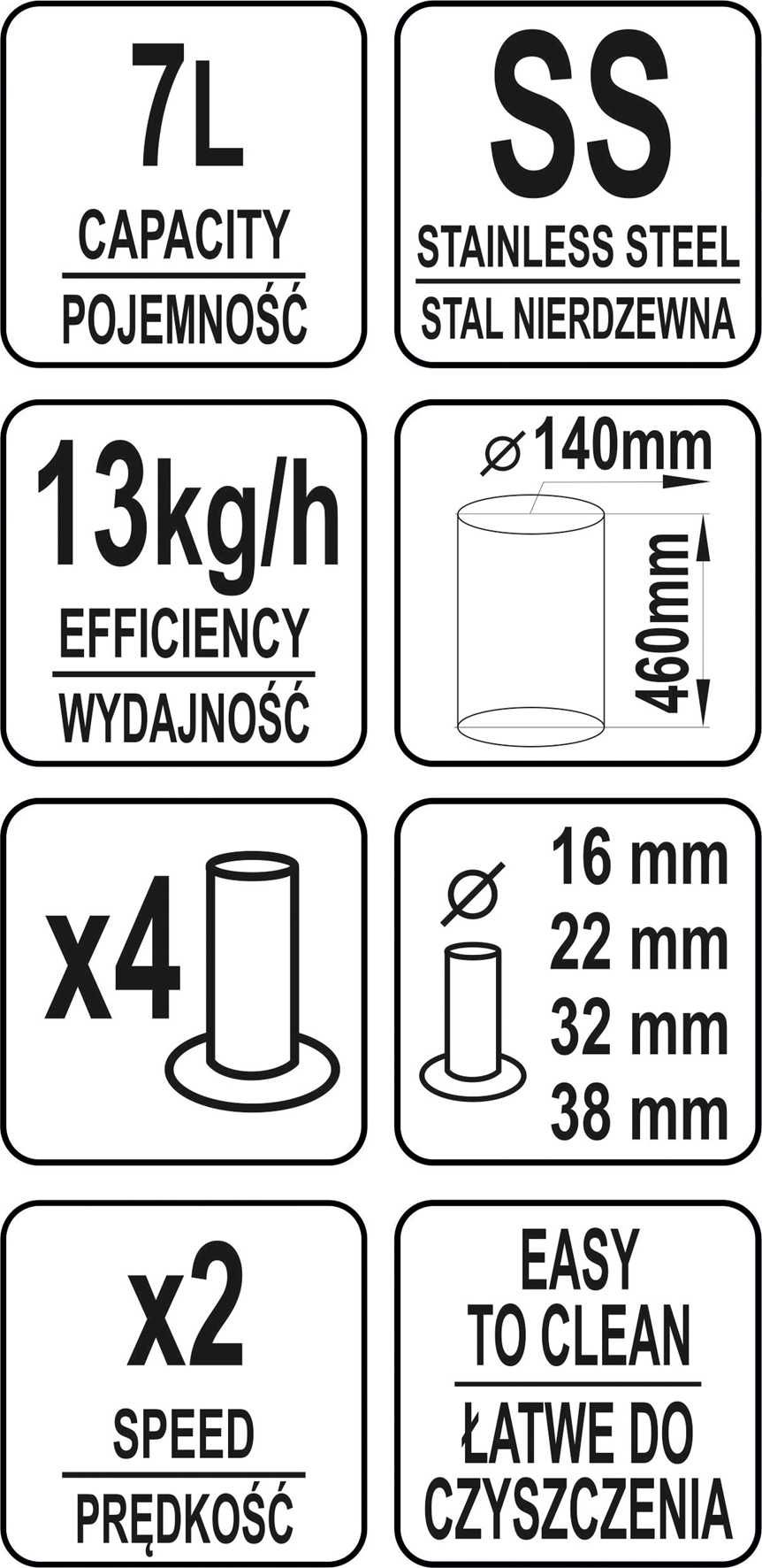 Nadziewarka do kiełbas 7 l do własnych wyrobów, 13kg / h