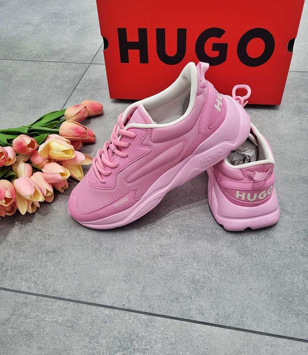 Nowe różowe sneakersy damskie Hugo oryginalne cukierkowe sportowe 41