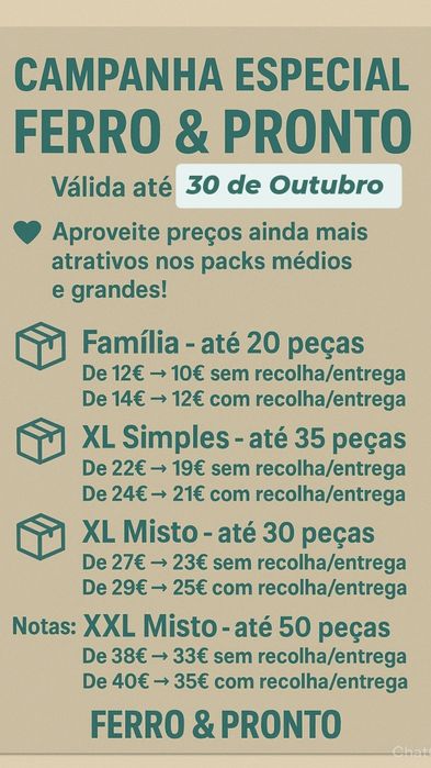 Engomadoria com recolha e entrega