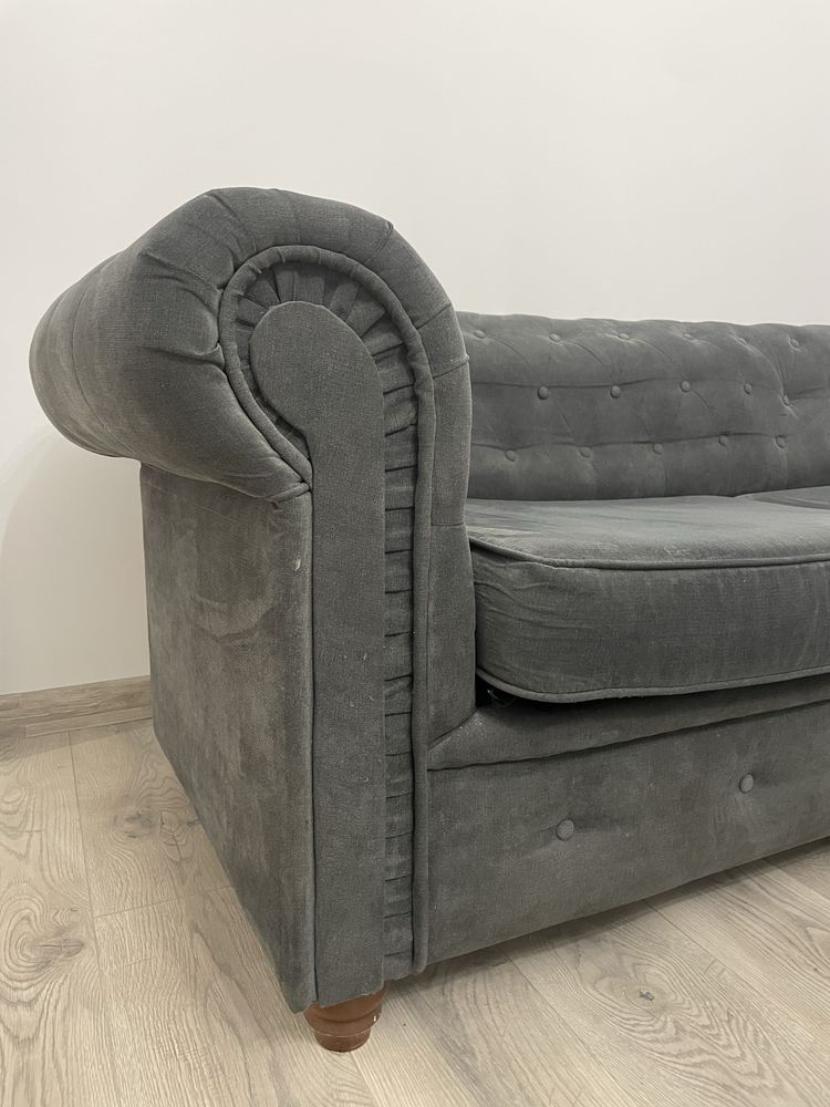 Sofa, kanapa w stylu chesterfield z funkcja spania