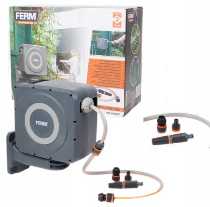 Wąż Ogrodowy Automatyczny Na Bębnie z montażem do ściany - 15 m