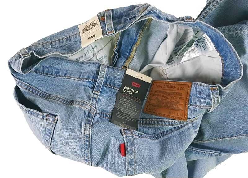 Męskie jeansy Levi's 512 - Slim Taper nowe oryg. jasne Levisy -W34/L34