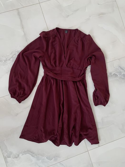 Bordowa sukienka, rozmiar M, shein
