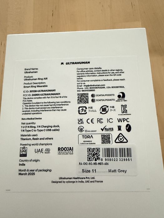 Anel ultrahuman Tam:11