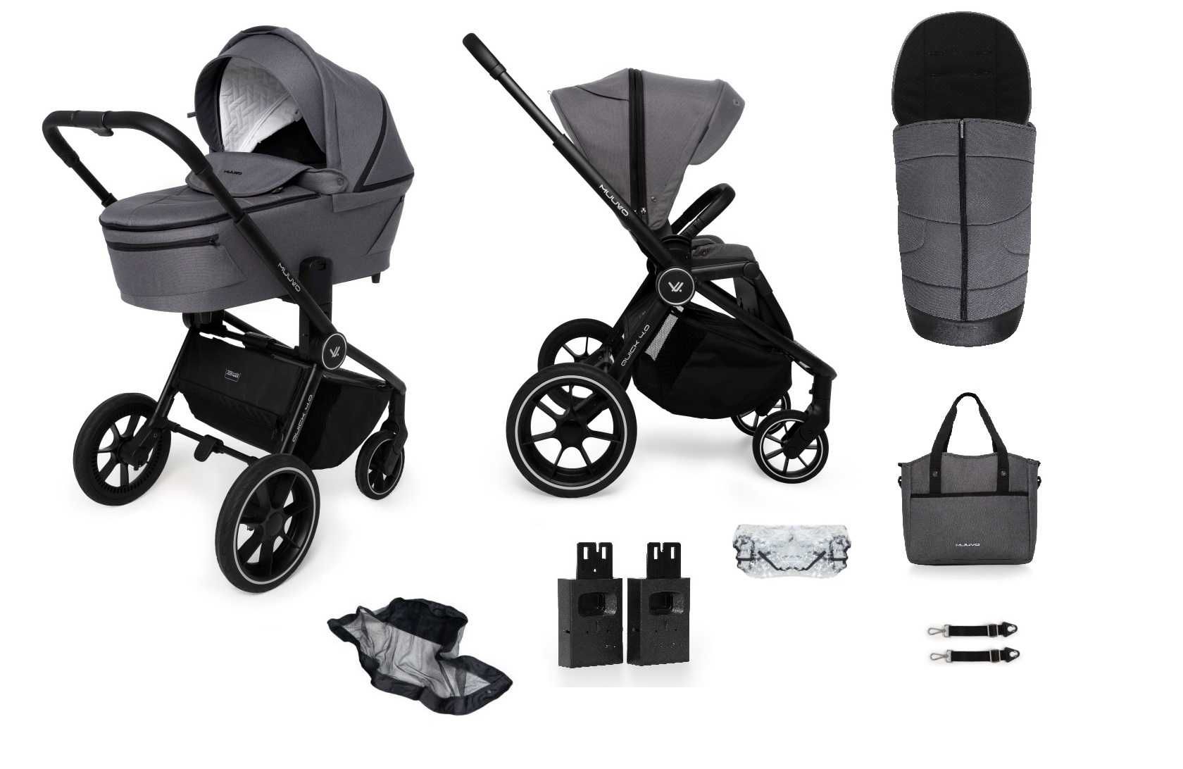MUUVO QUICK 4.0 2w1 wózek spacerowy +gondola PROMOCJA ,opcja 3w1
