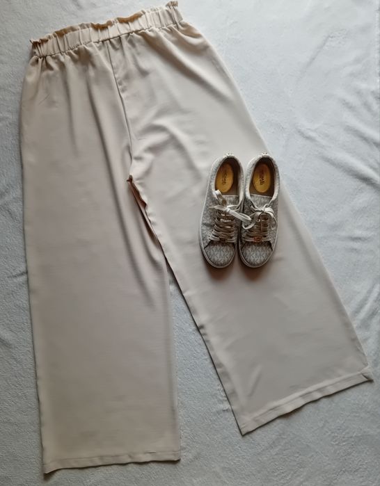 Spodnie szerokie beż