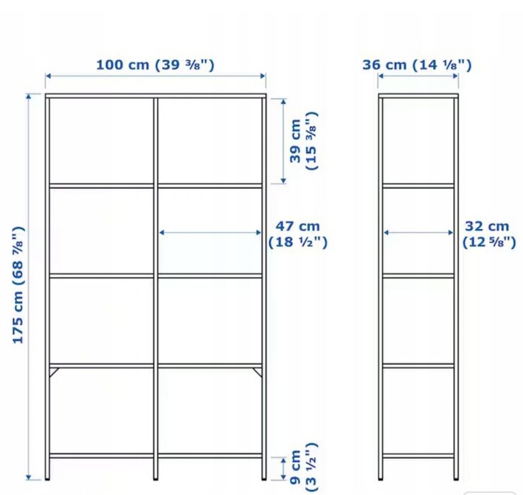IKEA VITTSJO Regał czarnobrąz szkło 100x175 cm