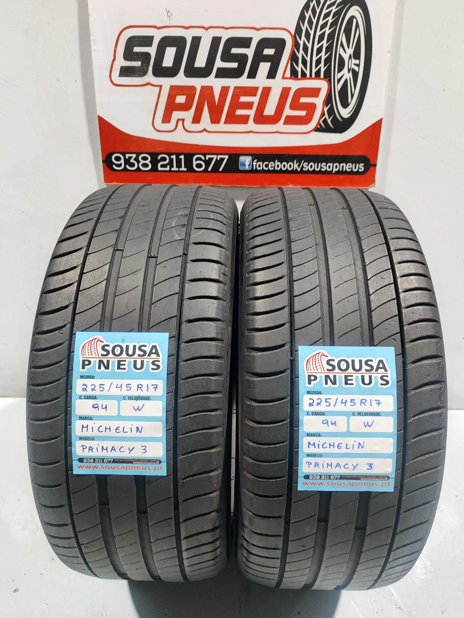 2 pneus semi novos 225-45R17 Michelin - Oferta dos Portes