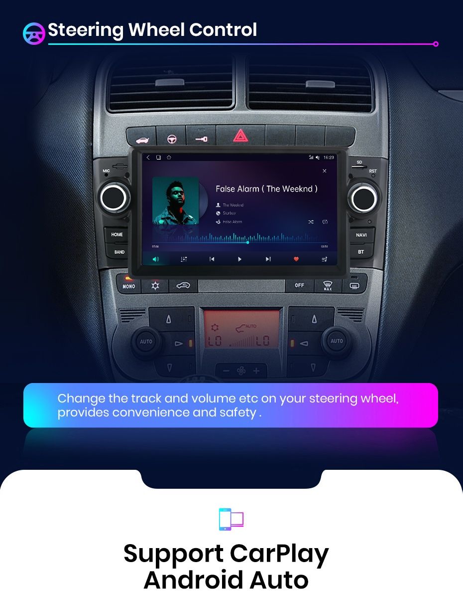 Rádio 7" android Fiat Grande Punto Linea 2/32 WIFI GPS CARPLAY Novo