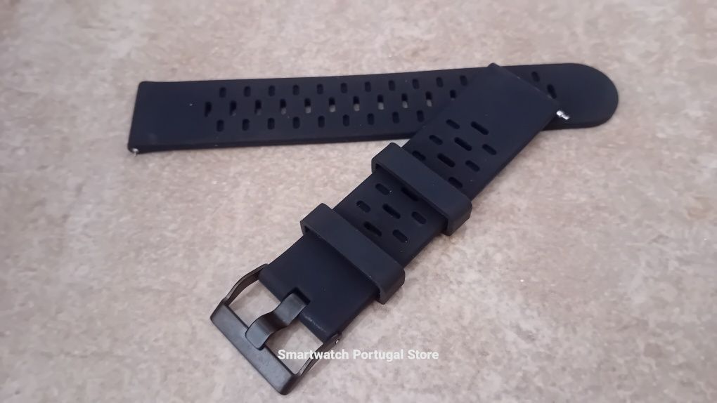 Bracelete 22mm em Silicone  : Preto