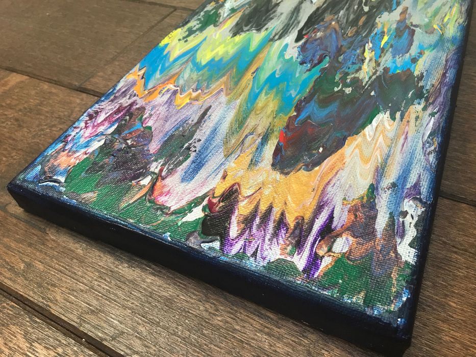 Obraz akryl, Pawie Pióro, oryginalny, M. Świgulska, 2000 r. sygnowany.