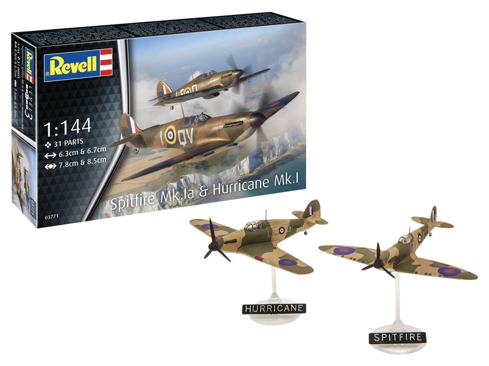 SAMOLOT 1/144 Revell 03771 dwa modele SUPERMARINE SPITFIRE M.IA&