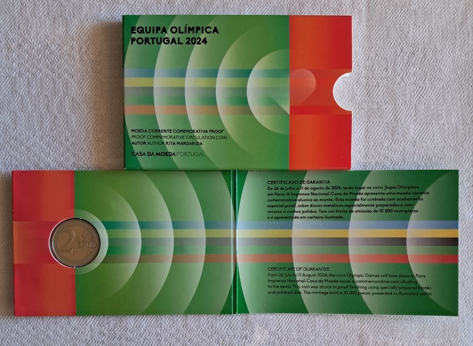 Moeda Comemorativa Proof _ Colorida - Equipa Olímpica Portugal 2024