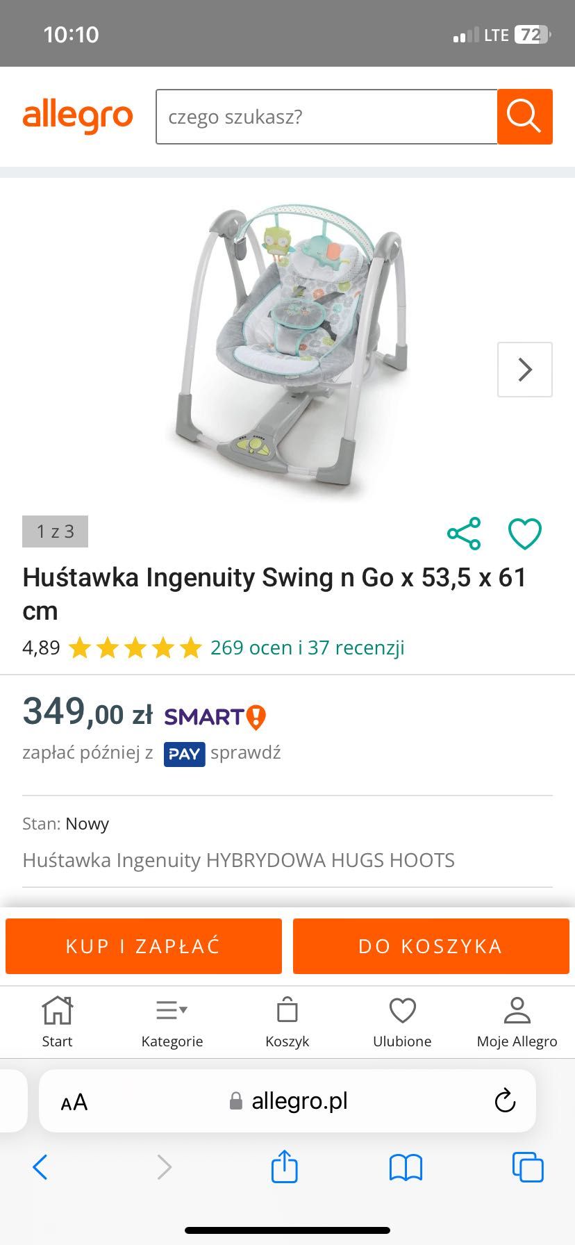 Huśtawka Ingenuity Swing n Go