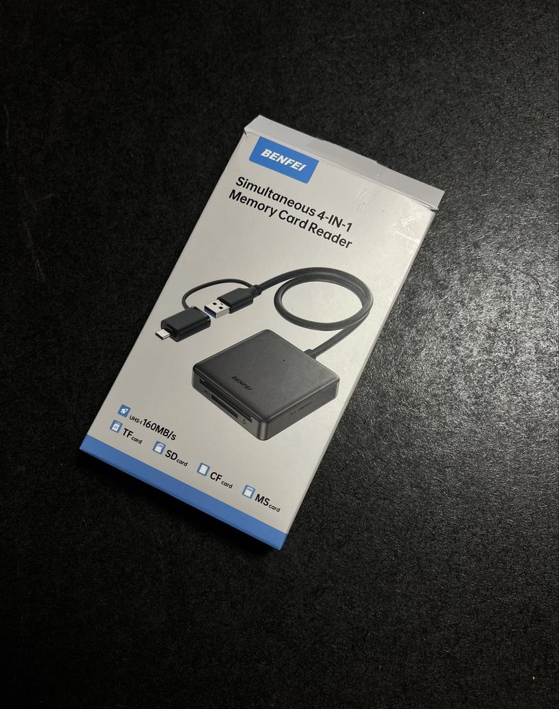 Картридер BENFEI 4-в-1 для microSD, SD, CF, MS карт