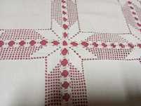 Toalha em linho e croche