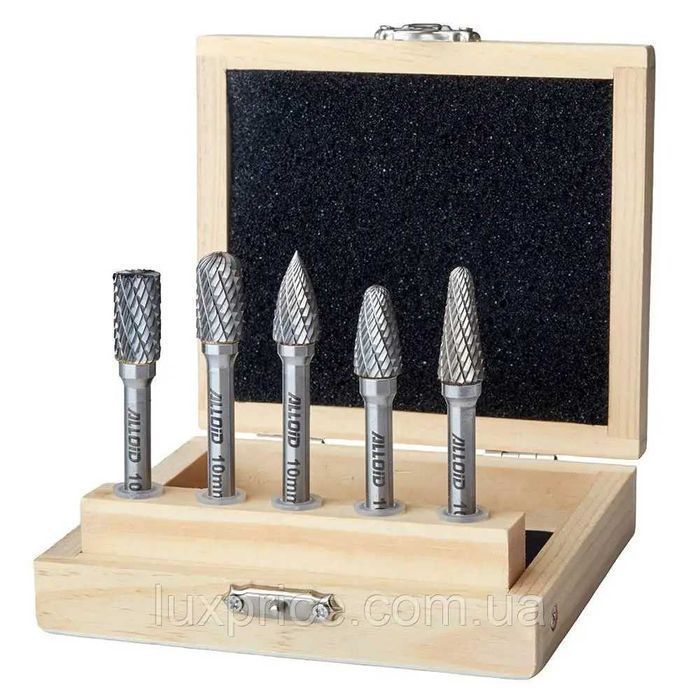 Набір борфрез твердосплавних по металу, 5шт Alloid Pro