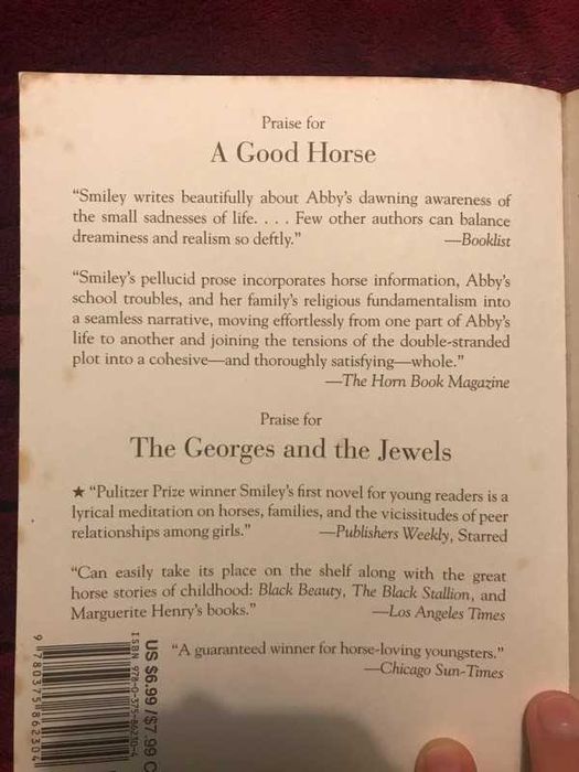 Livro/book: A good horse - Jane Smiley.