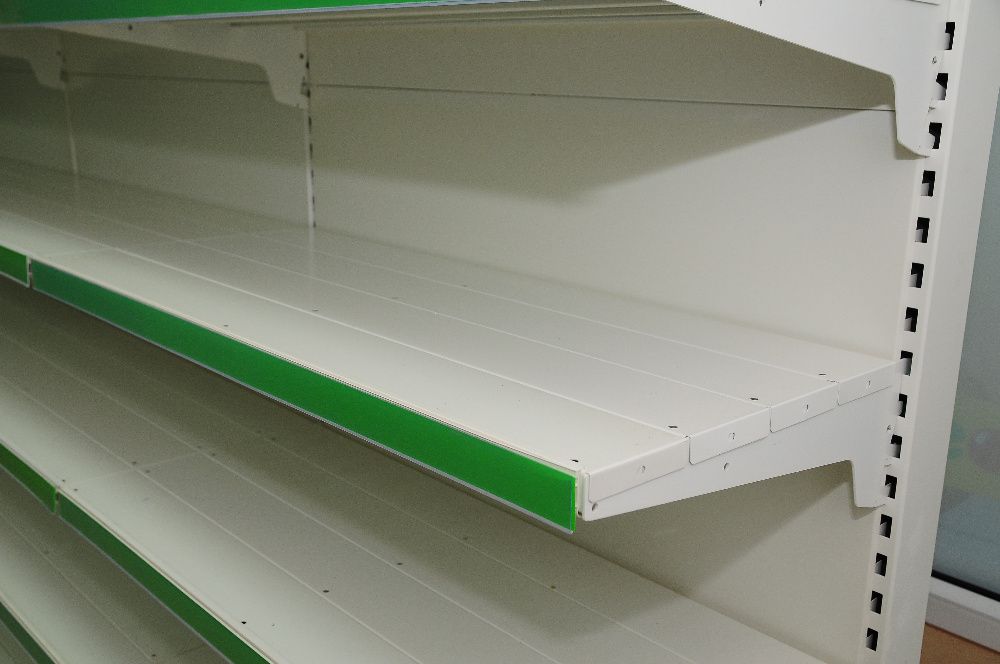 Regał regały Otto Kind przyścienne sklepowe białe metalowe