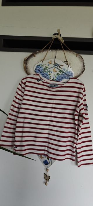 Bluzka z długim rękawem gruba voile bleue