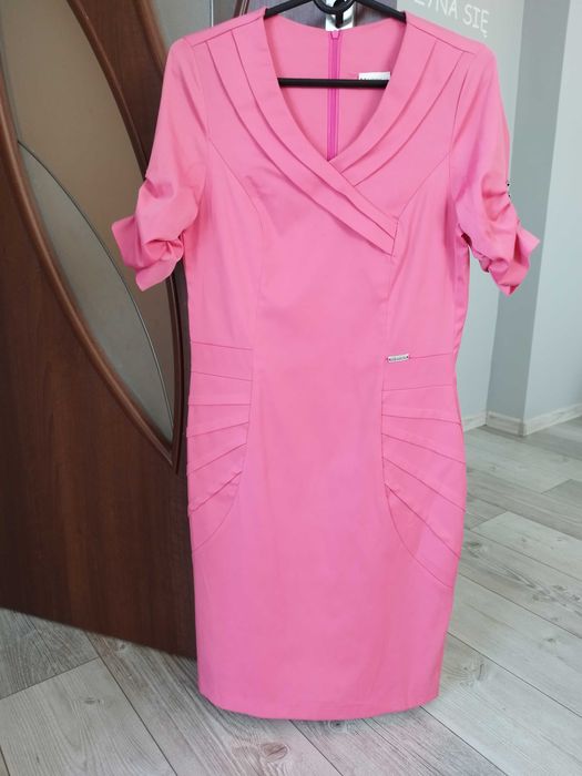 Sukienka 40 malinowa, różowa Marconi, wyjściowa