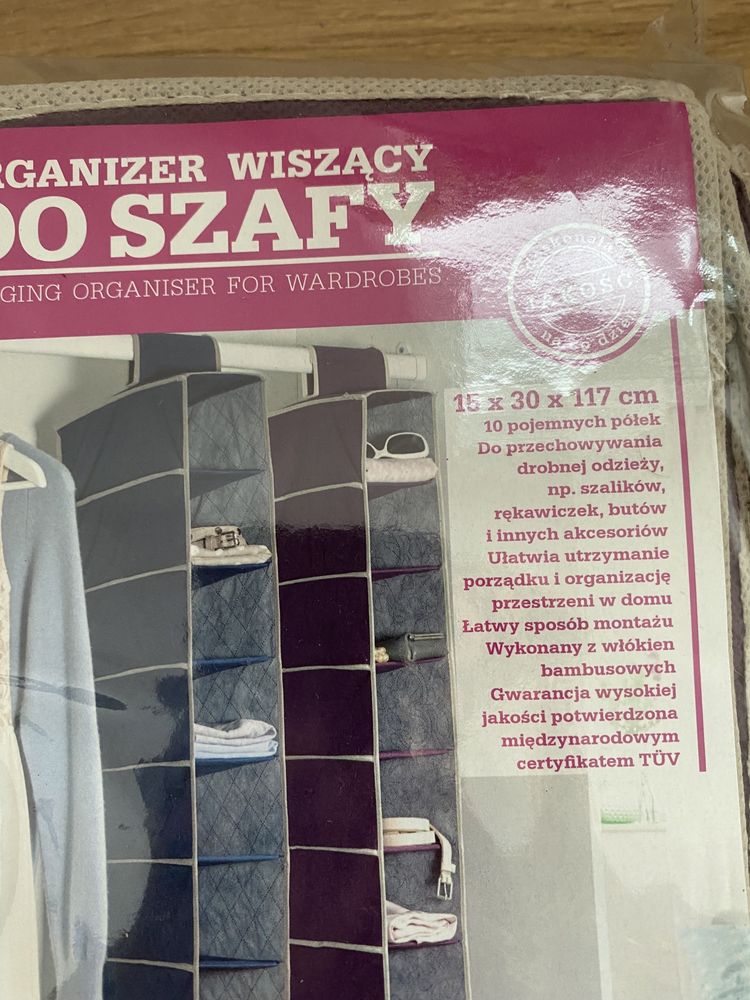 Organizer wiszący do szafy 10 pojemnych półek