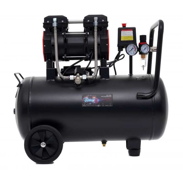 Kompresor bezolejowy sprężarka powietrza 2-TŁOKI 50L 1500W + separator