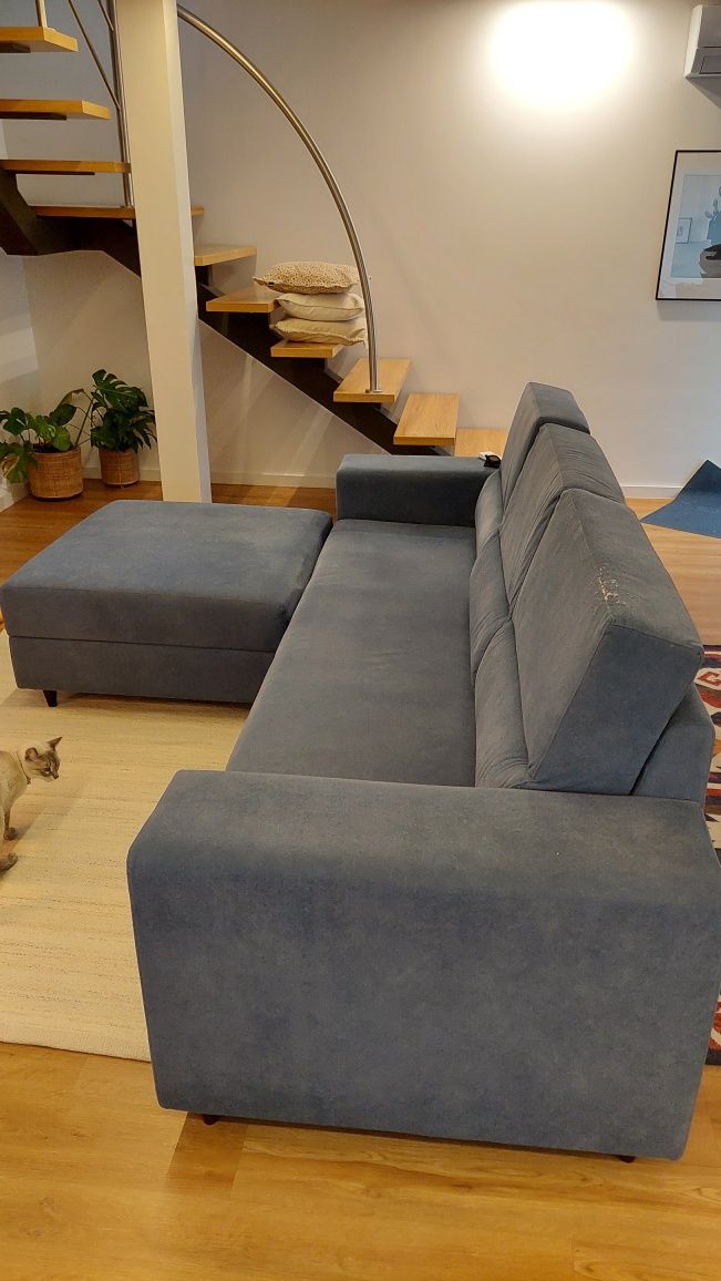 Sofá tecido aveludado anti gato lavável