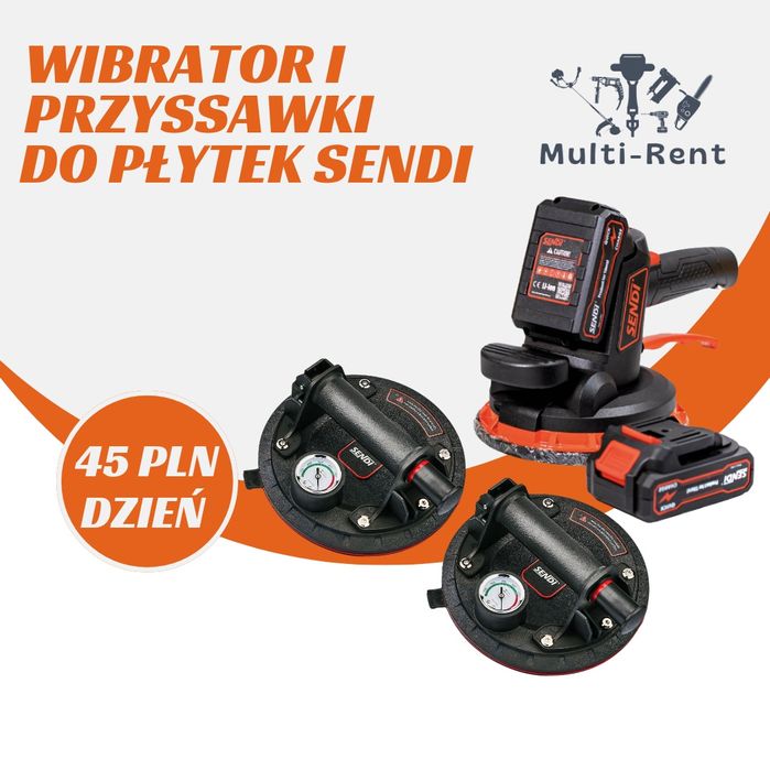 Wibrator i 2 x Przyssawka do płytek Sendi Darmowa dostawa Wynajem
