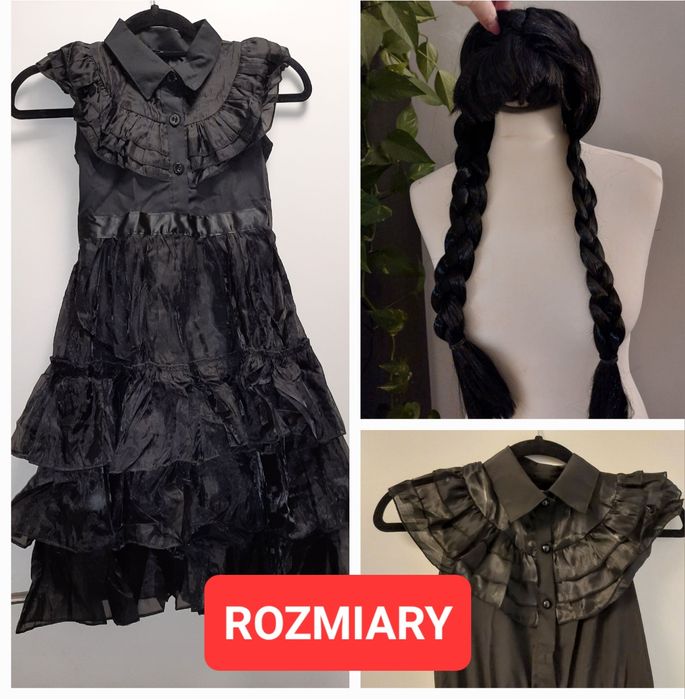Nowy Strój Wendsday  przebranie na bal dla dziewczynki różne rozmiary