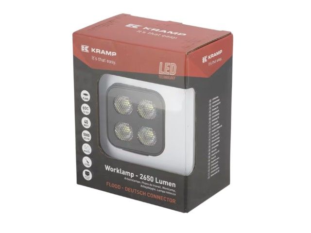 Lampa robocza  Solidna LED, kwadratowa 40W 2650lm 12/24V Black Series