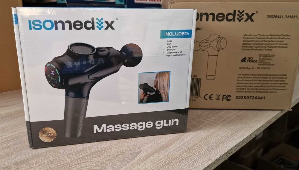 Пістолет масажер ударний перкусійний масажер для тіла шиї ніг та рук